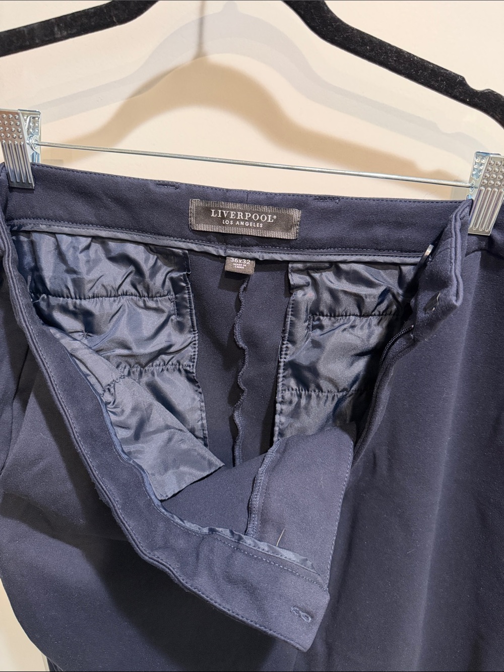 Men’s Liverpool Navy Dress Pants 36x32
